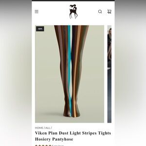 Striped Tights with Multicolor Design